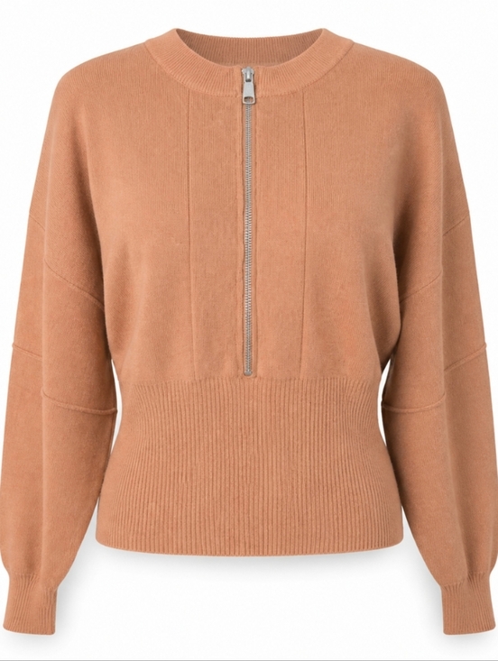 Anthropologie Sweaters - Anthropologie half zip pullover sweater in size small. Camel/tan